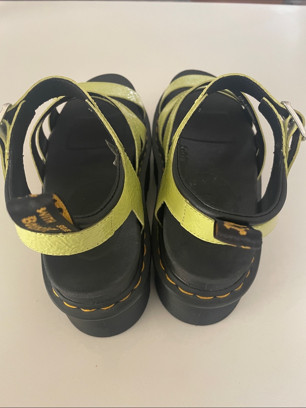 Dr. Martens Blaire Platform Quad Sandals NEW Lime Green - Picture 4 of 4